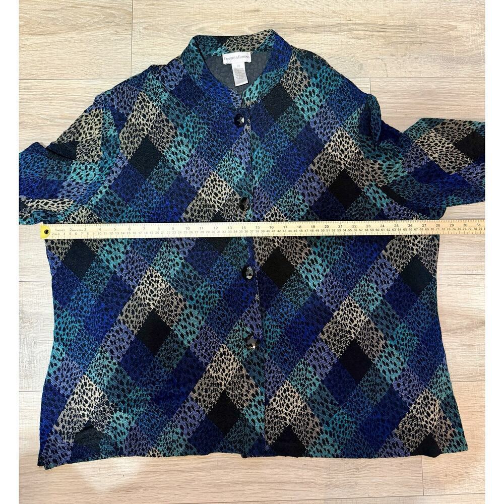 Draper’s & Damon’s 3X Textured Geometric Button Front Jacket Top - Picture 7 of 10